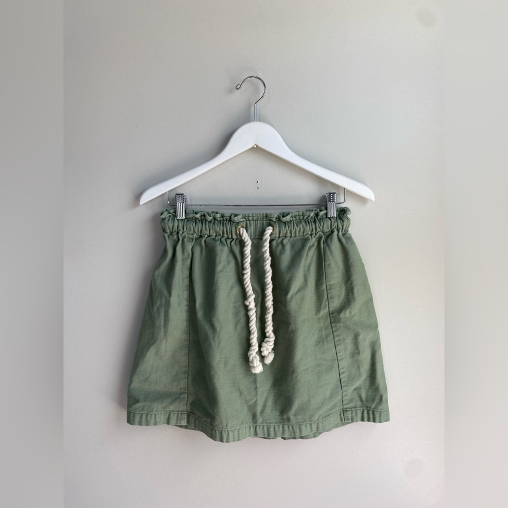 J. Crew Green Yacht Club Skirt with Rope Drawstring